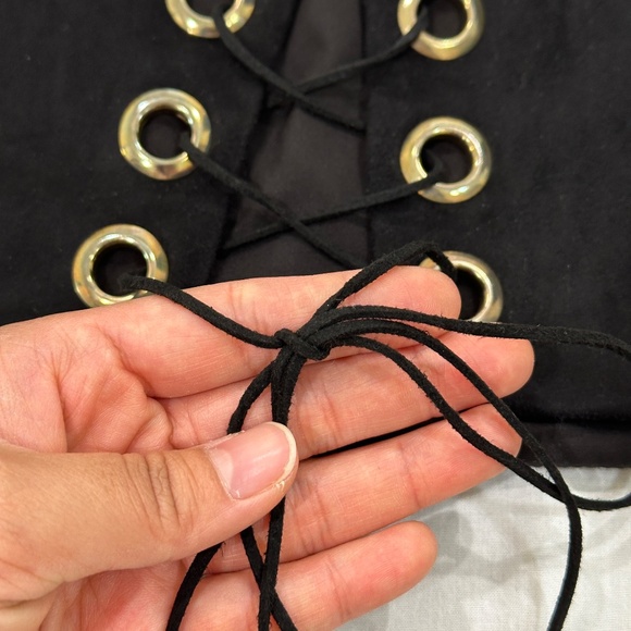 MISTRESS ROCKS 'MASTER' SUEDETTE LACE-UP MINI SKIRT - Picture 11 of 12